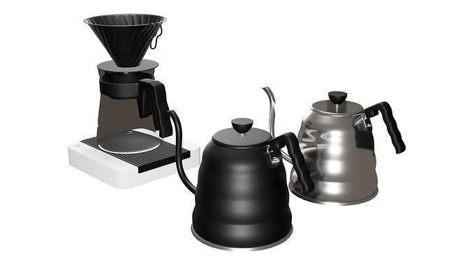 Coffee Brewing V60 Dripper Low-poly 3D model