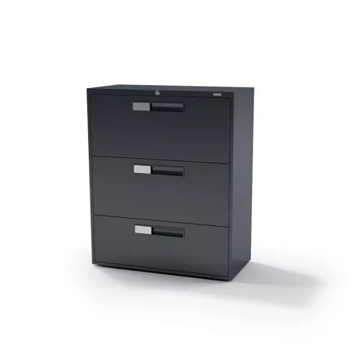 Compact Three Drawer File Cabinet 3D model_0