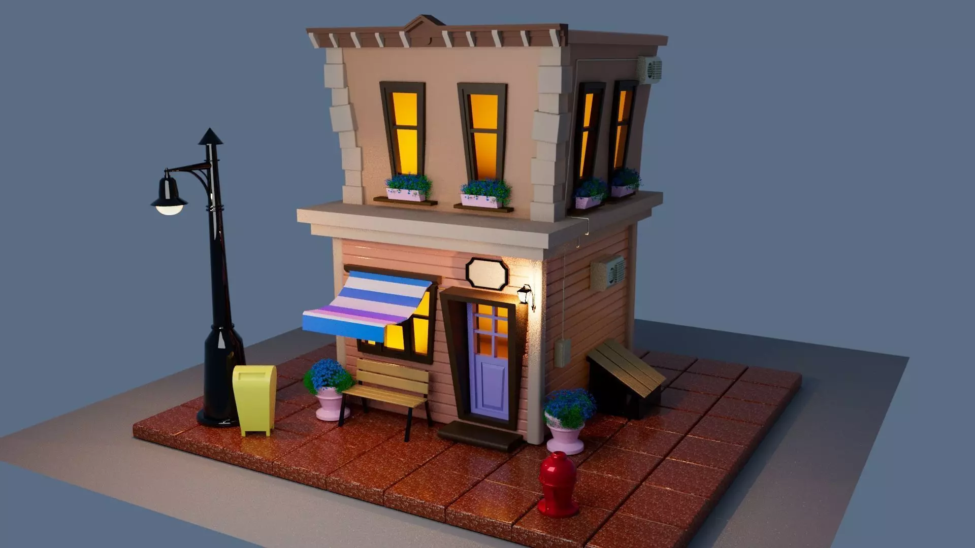 Cartoon house Free 3D model