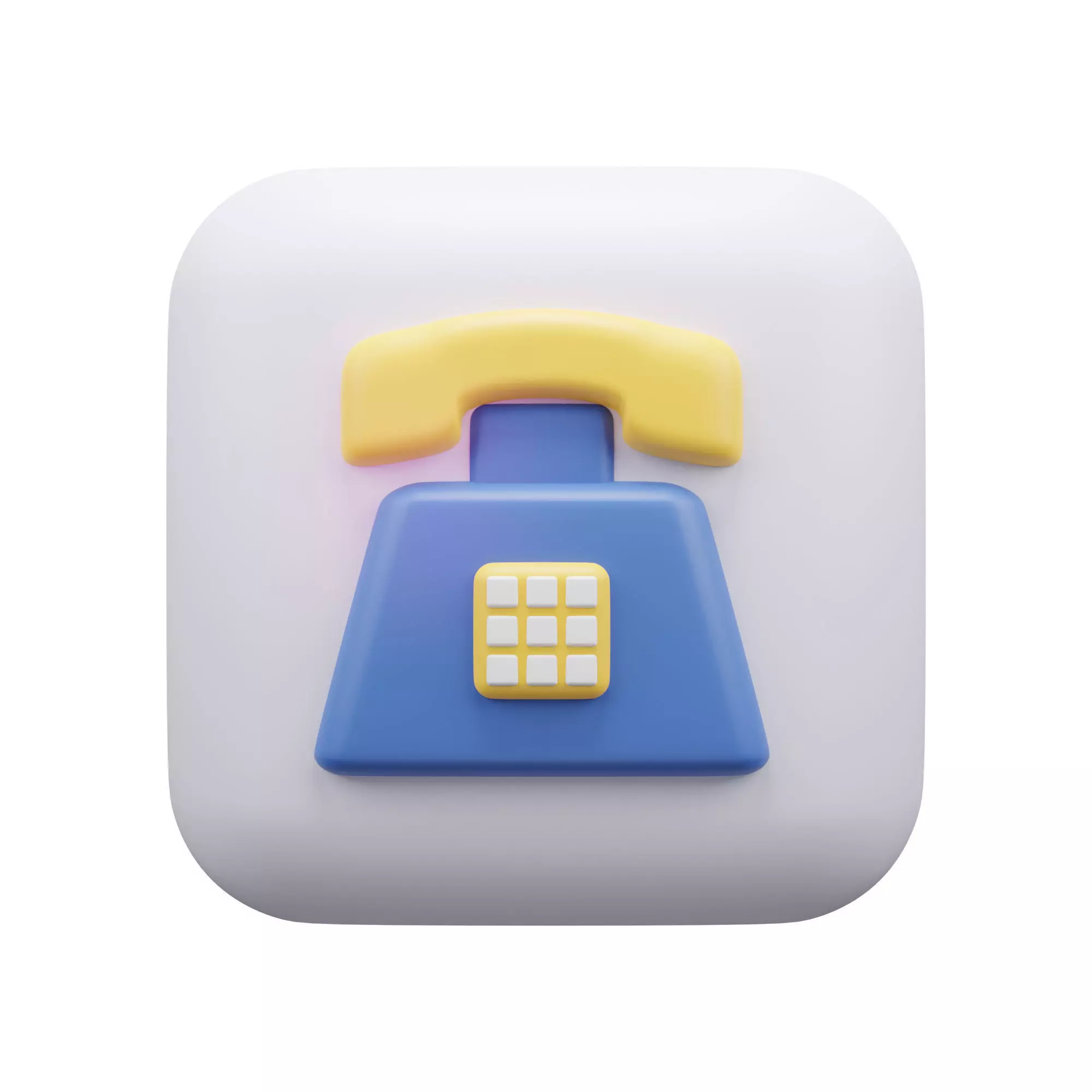 Telephone Icon Low-poly 3D model_0