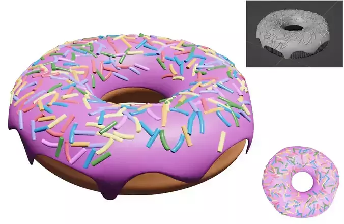 Free pink donut with sprinkles 