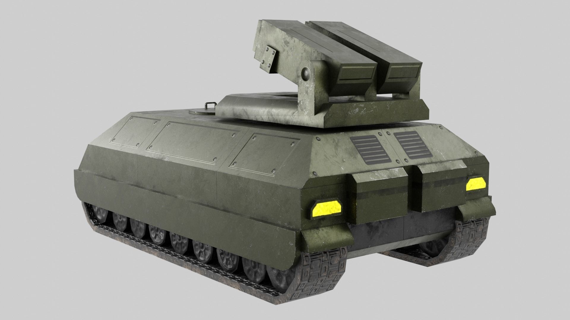 tank with rocket launcher Low-poly 3D model_1