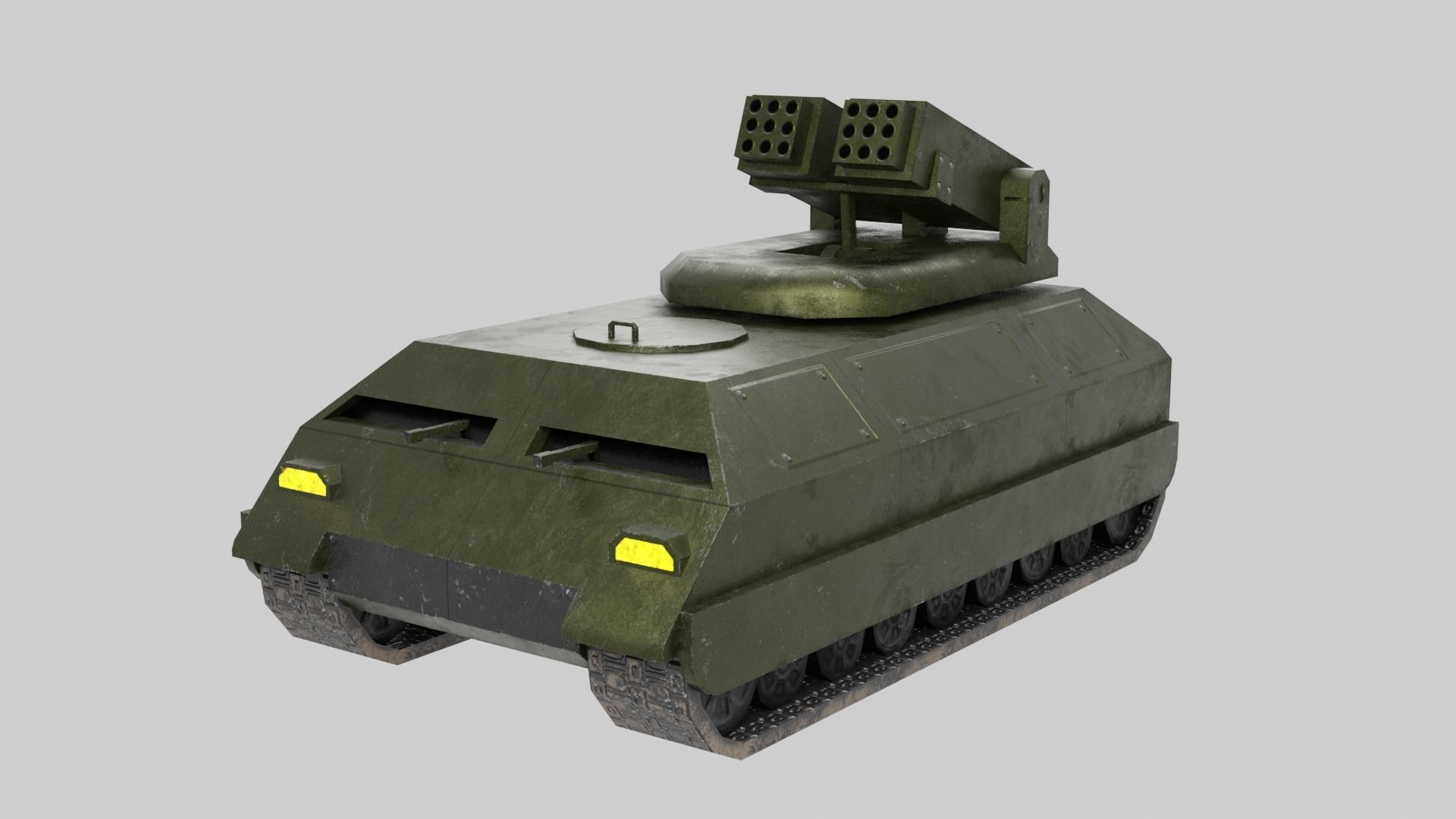 tank with rocket launcher Low-poly 3D model_2
