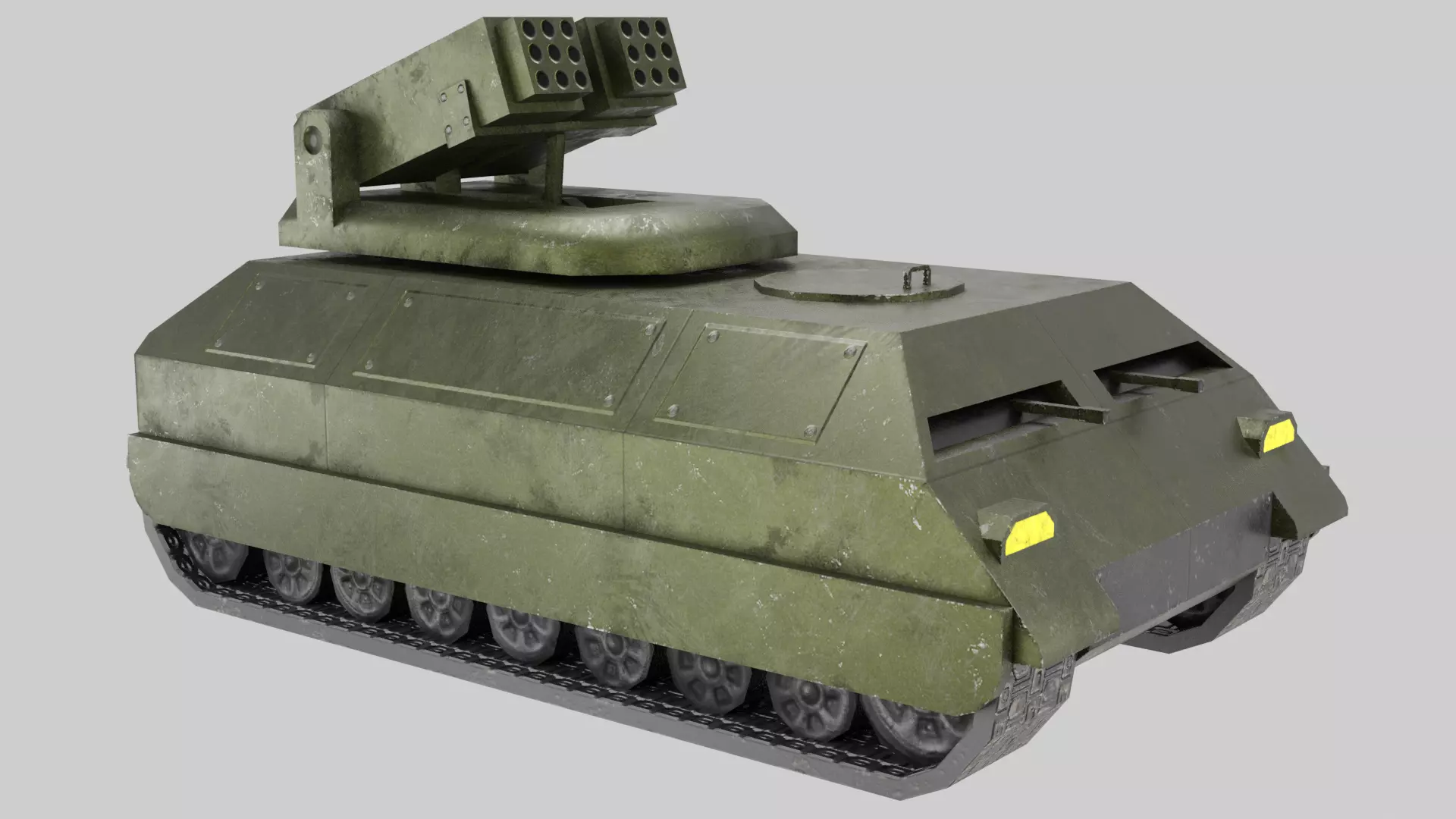 tank with rocket launcher Low-poly 3D model_0