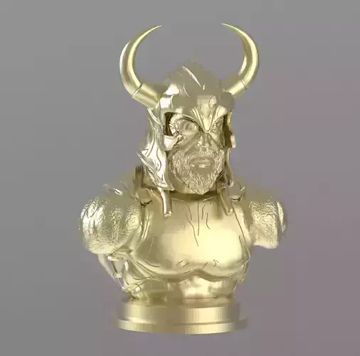 odin stl gold bust of viking with horns