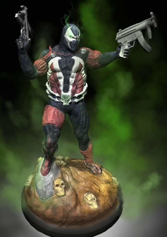 spawn figure holding gun 3D print model_3
