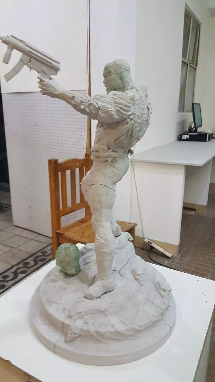 spawn figure holding gun 3D print model_0