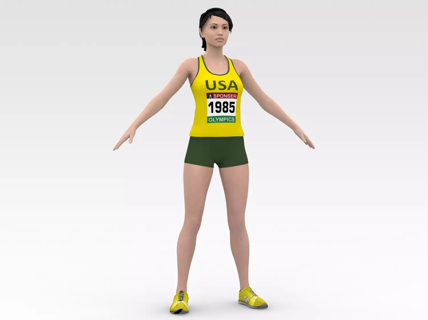 Athletic Runner 3D model_0