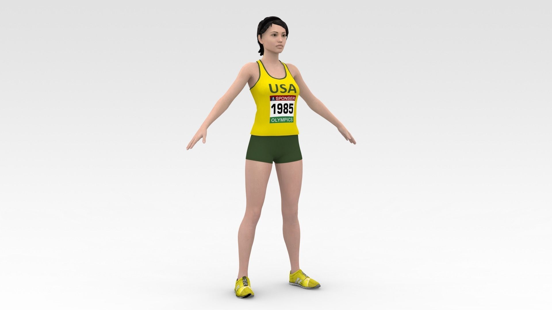 Athletic Runner 3D model_5