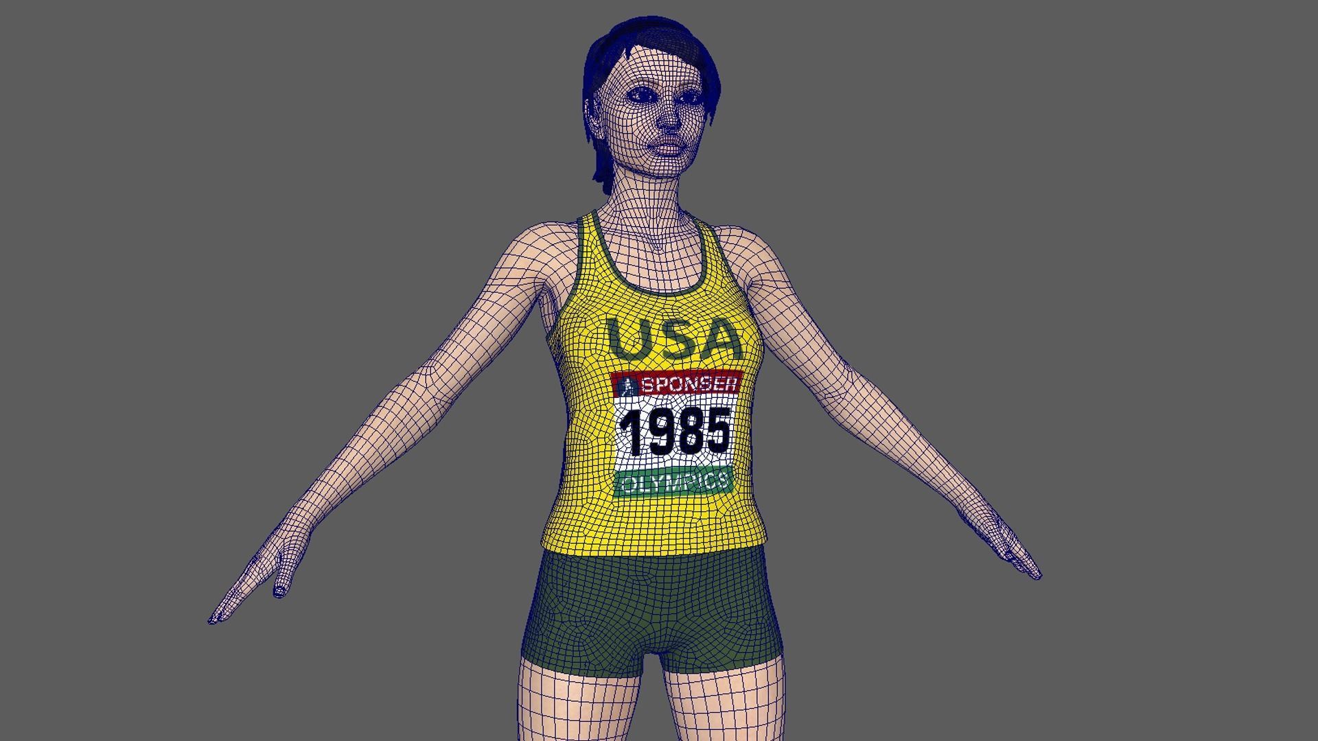 Athletic Runner 3D model_7