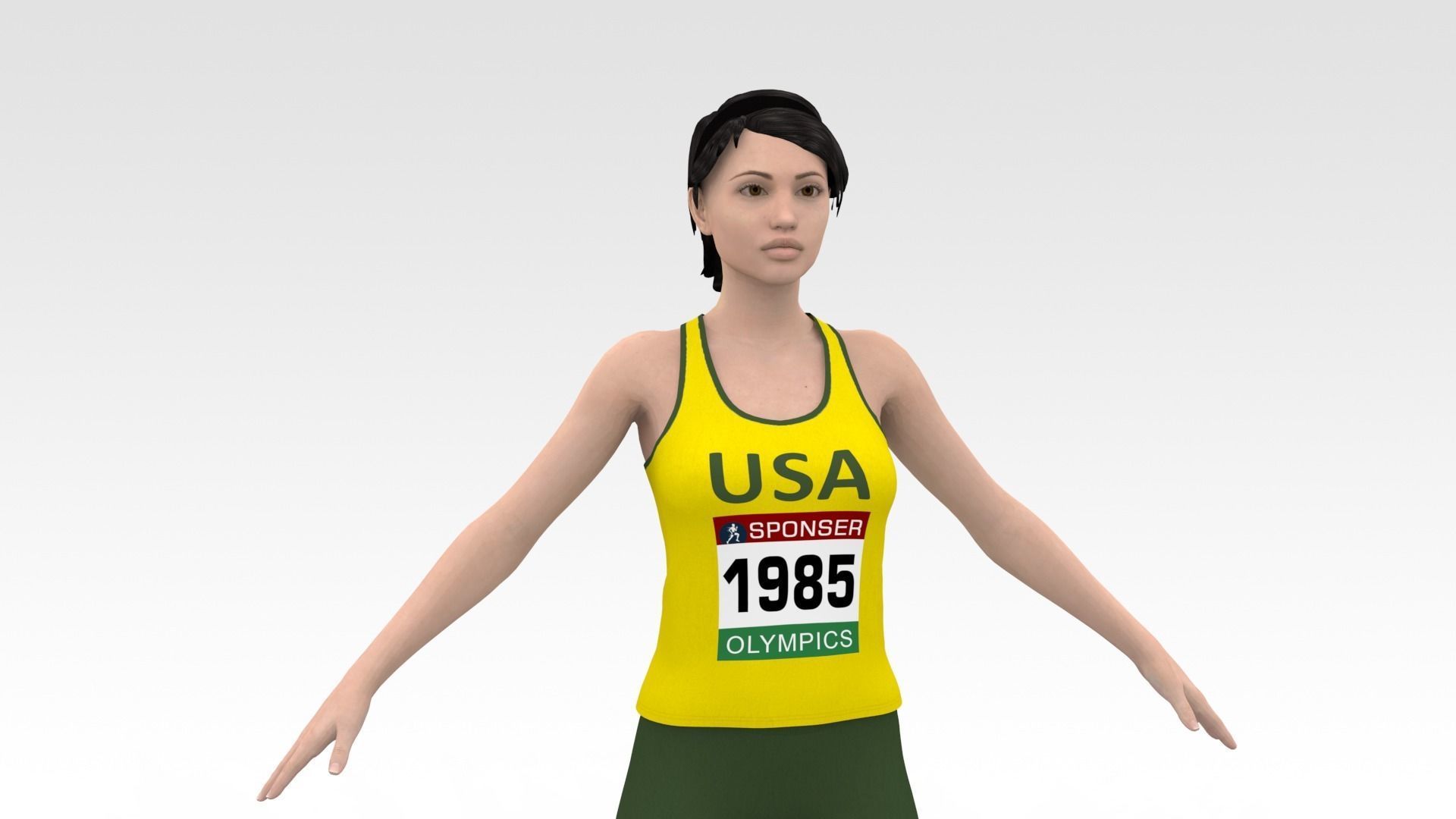 Athletic Runner 3D model_1