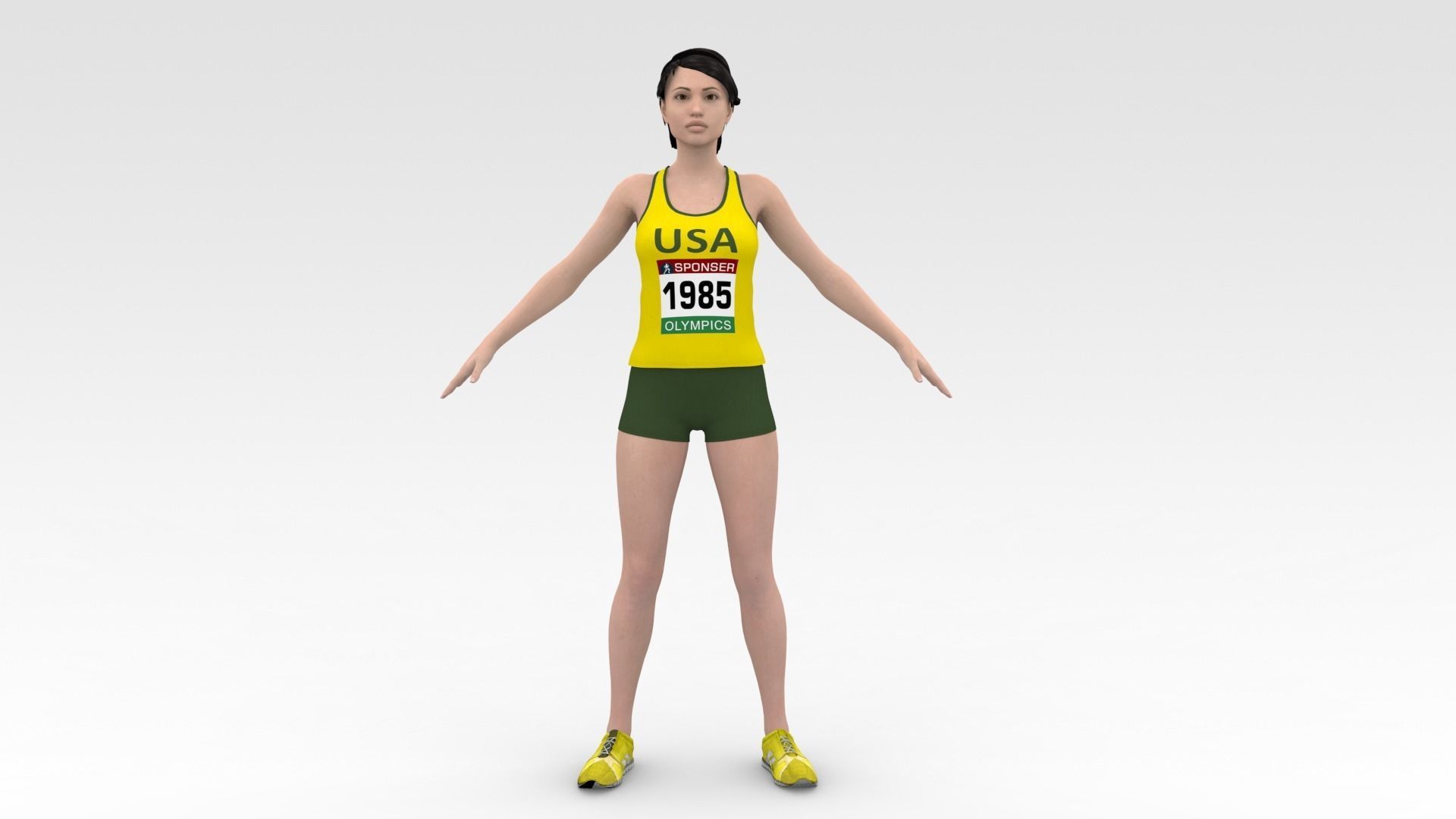 Athletic Runner 3D model_6