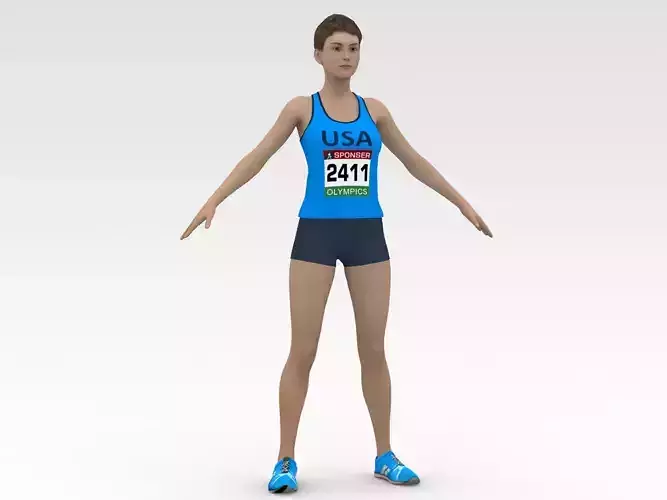Athletic Runner 3D model