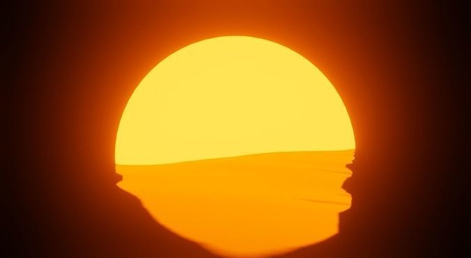 Retro 80s Style Sunset Animation Free 3D model