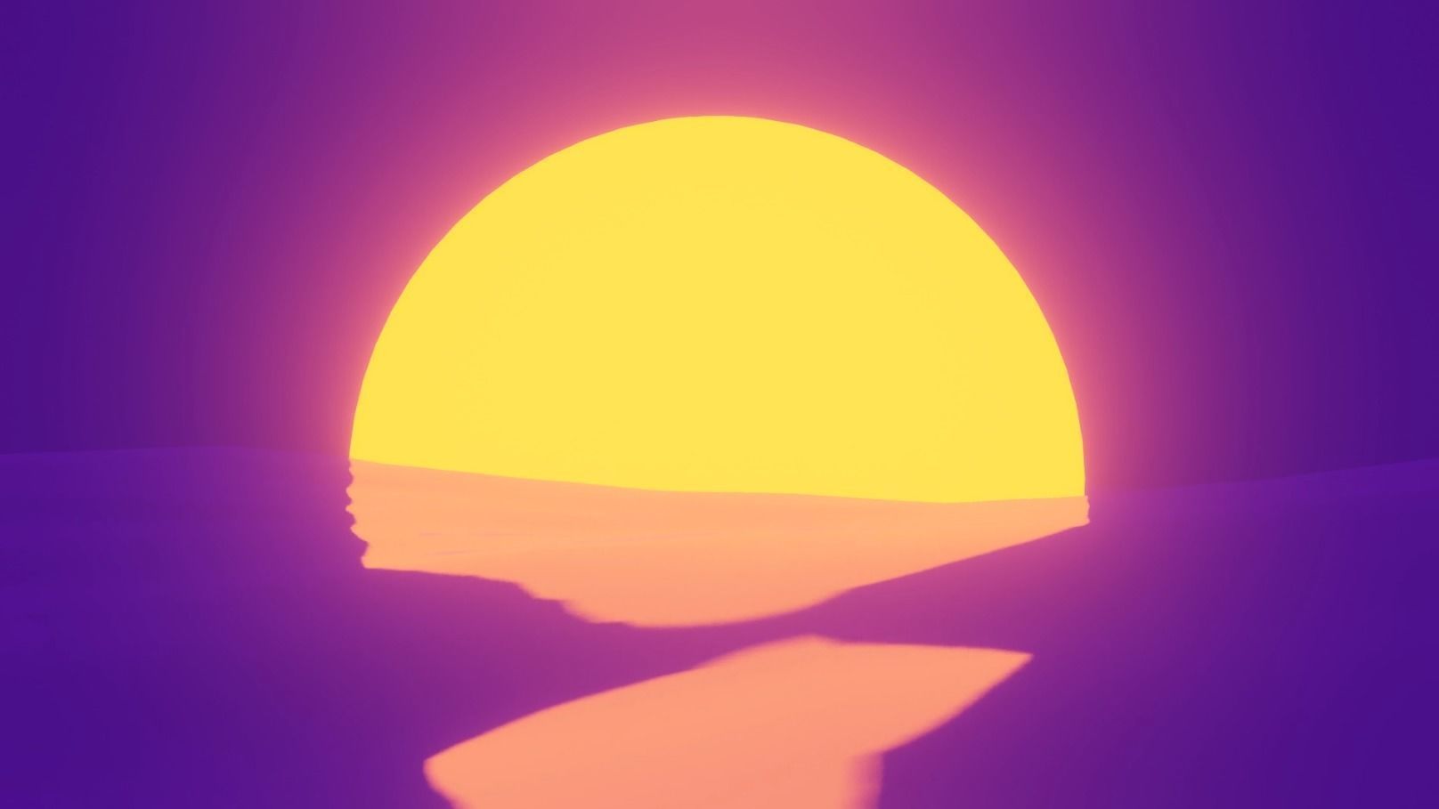 Retro 80s Style Sunset Animation Free 3D model_2