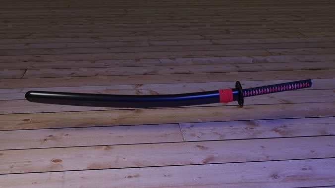 katana samurai sword 3D model