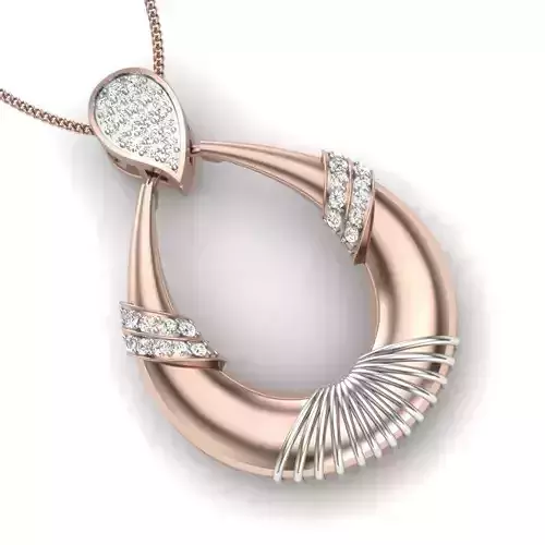 Pendant rose gold with diamonds