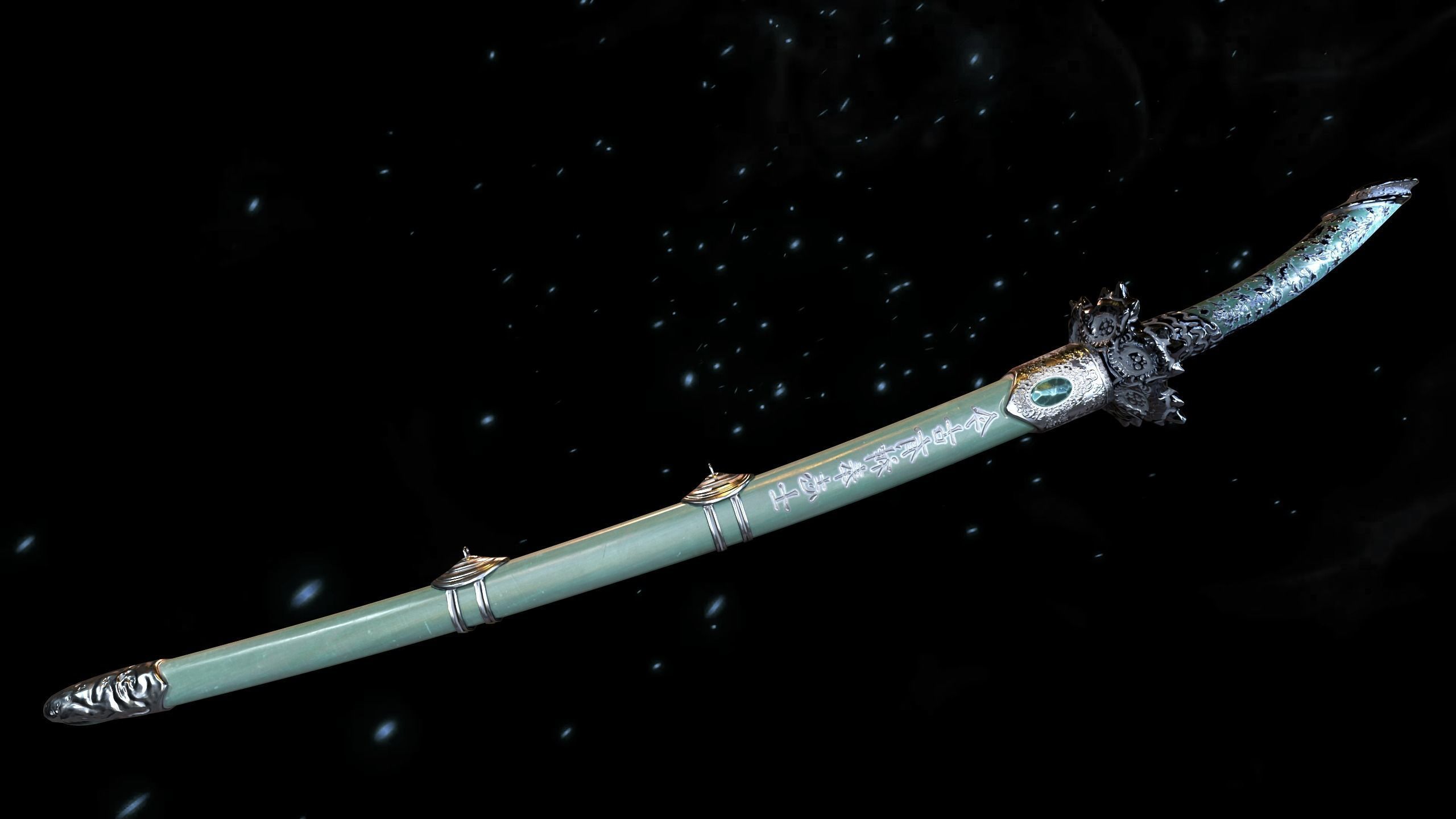 Relic katana Low-poly 3D model_9