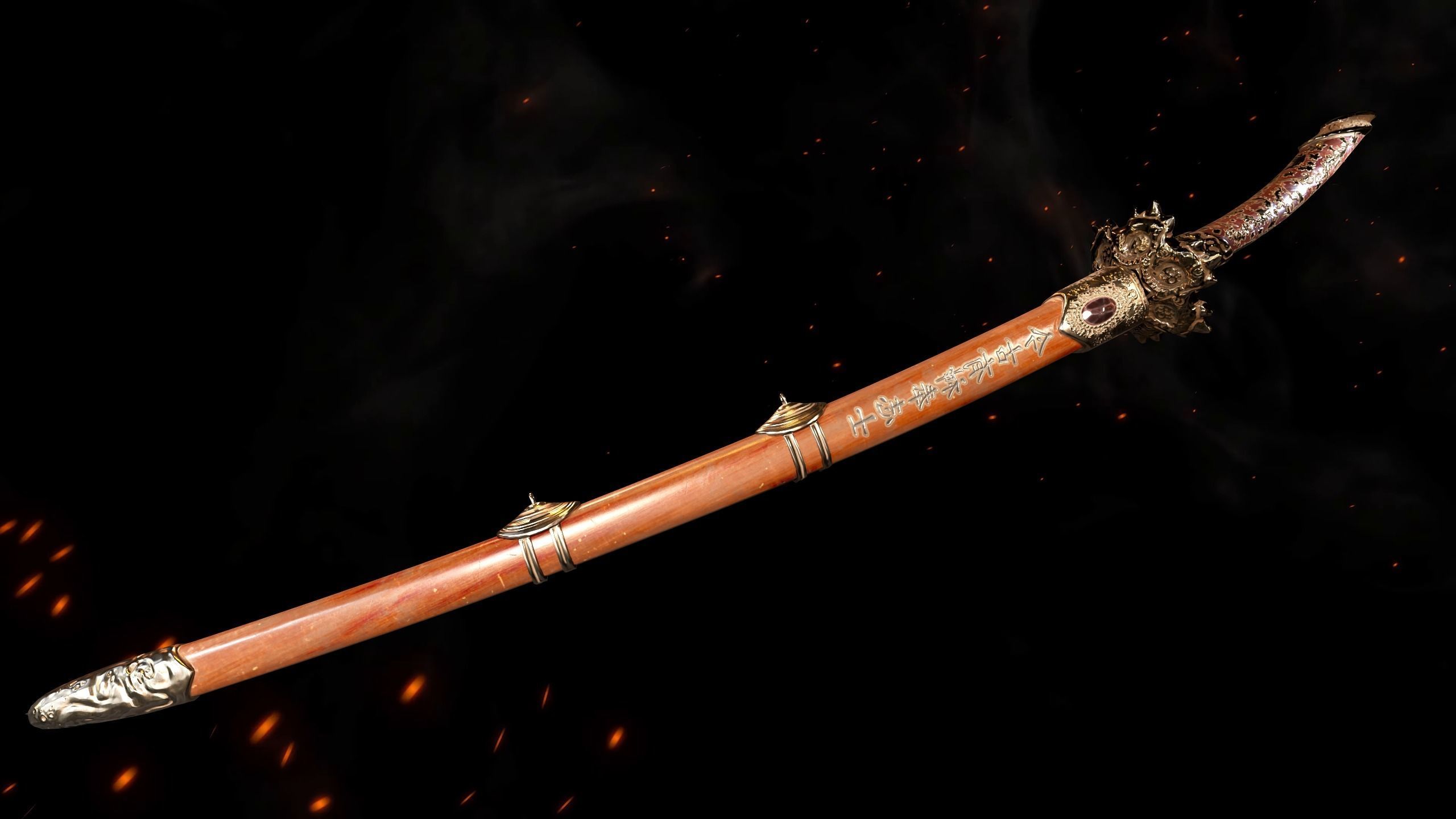 Relic katana Low-poly 3D model_2