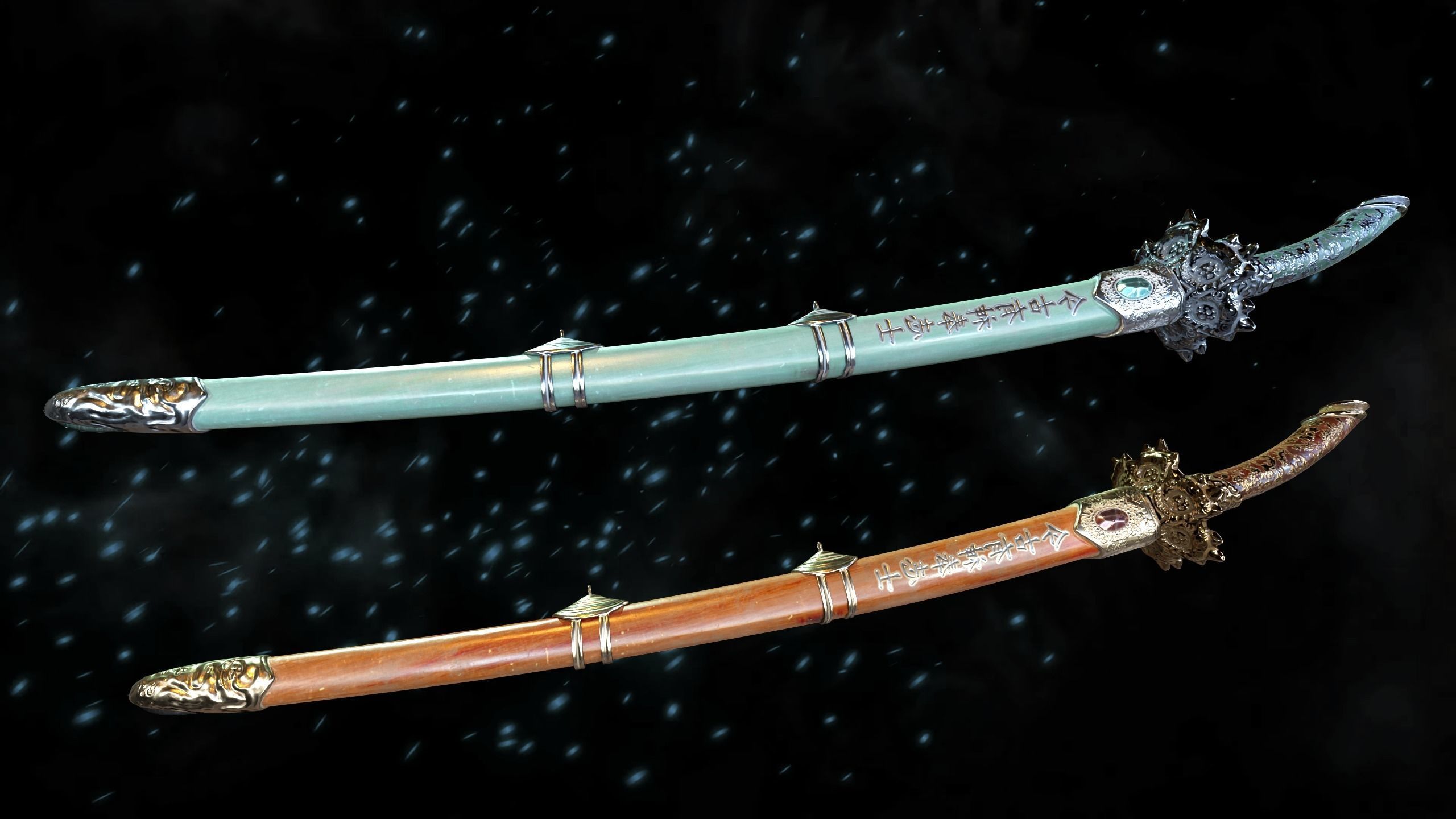 Relic katana Low-poly 3D model_5