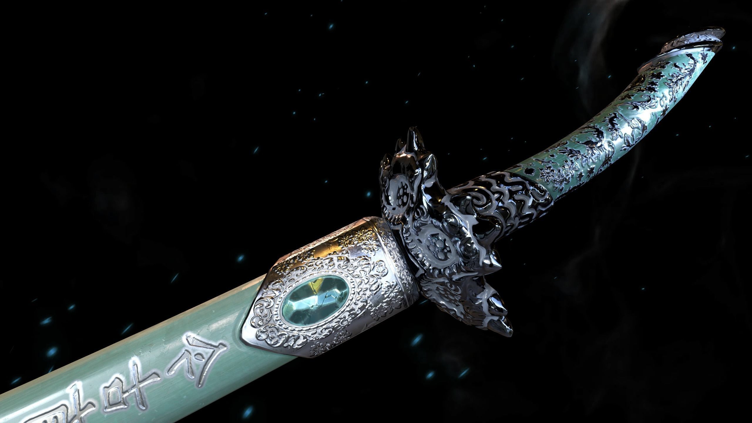 Relic katana Low-poly 3D model_8