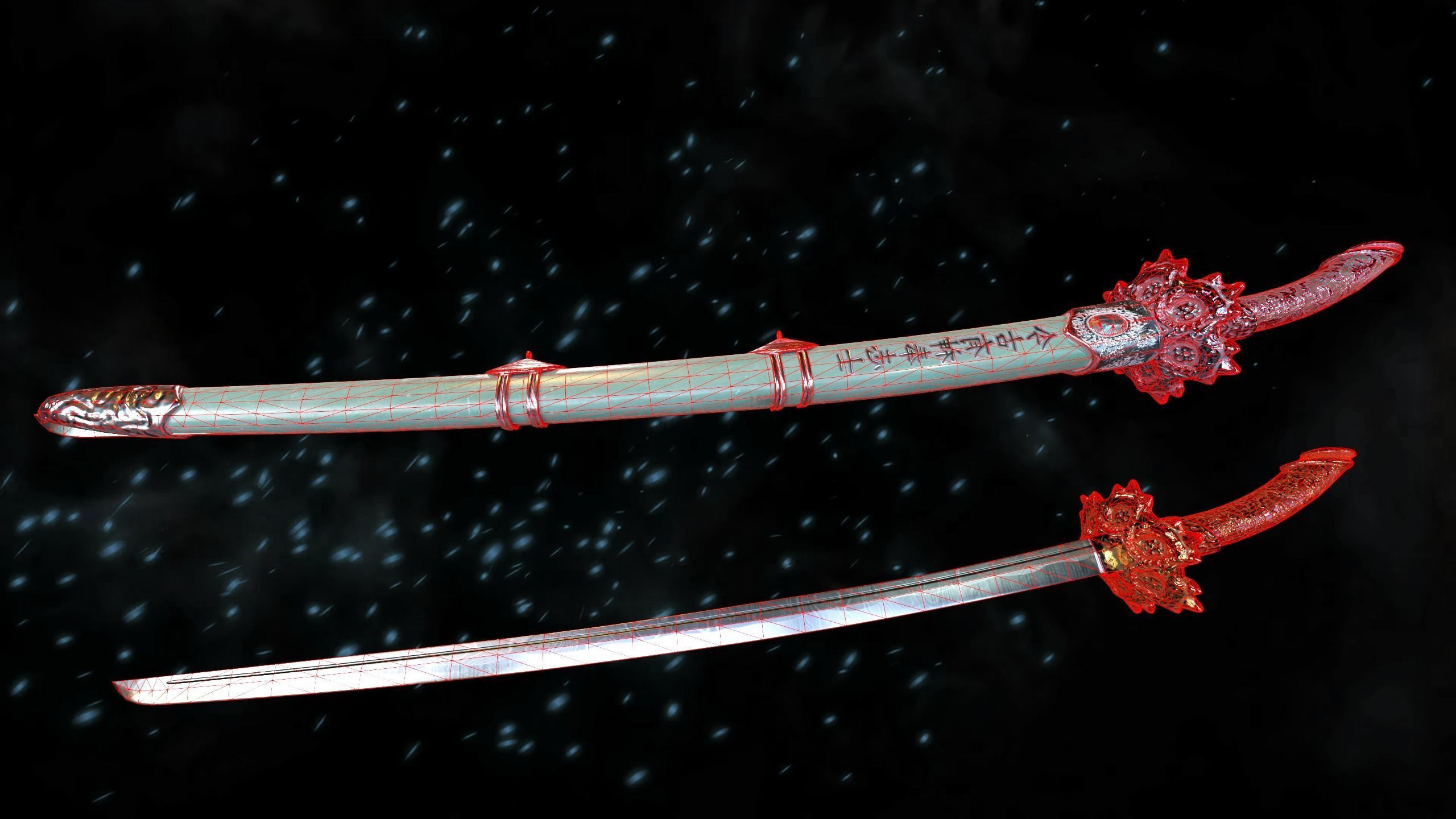 Relic katana Low-poly 3D model_6