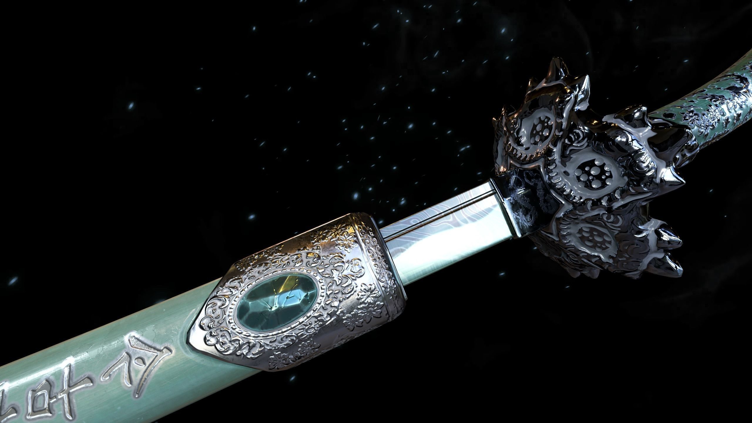 Relic katana Low-poly 3D model_4