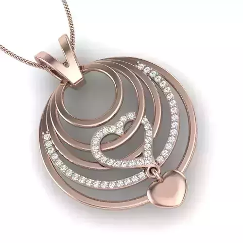 Women Heart pendant 3dm mgx render detail 