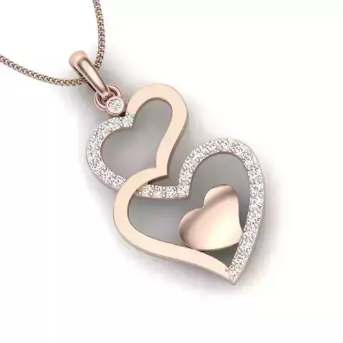 diamond Heart pendant for women 3D print model