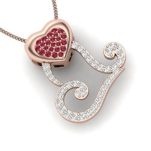 Women Heart Pendant 3dm stl render detail  3D print model
