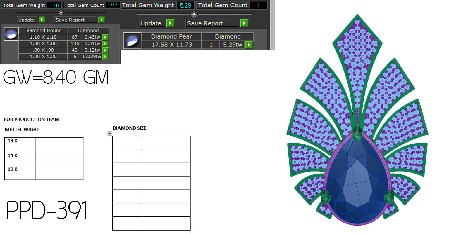 Women Pear Stone necklace 3dm stl render detail 3D print model_18