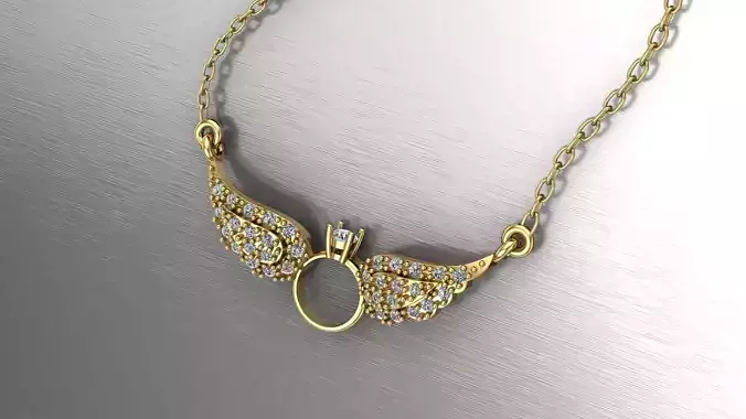 feather diamond pendant