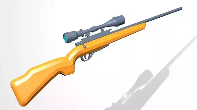 Low Poly Hunting Rifle Low-poly 3D model