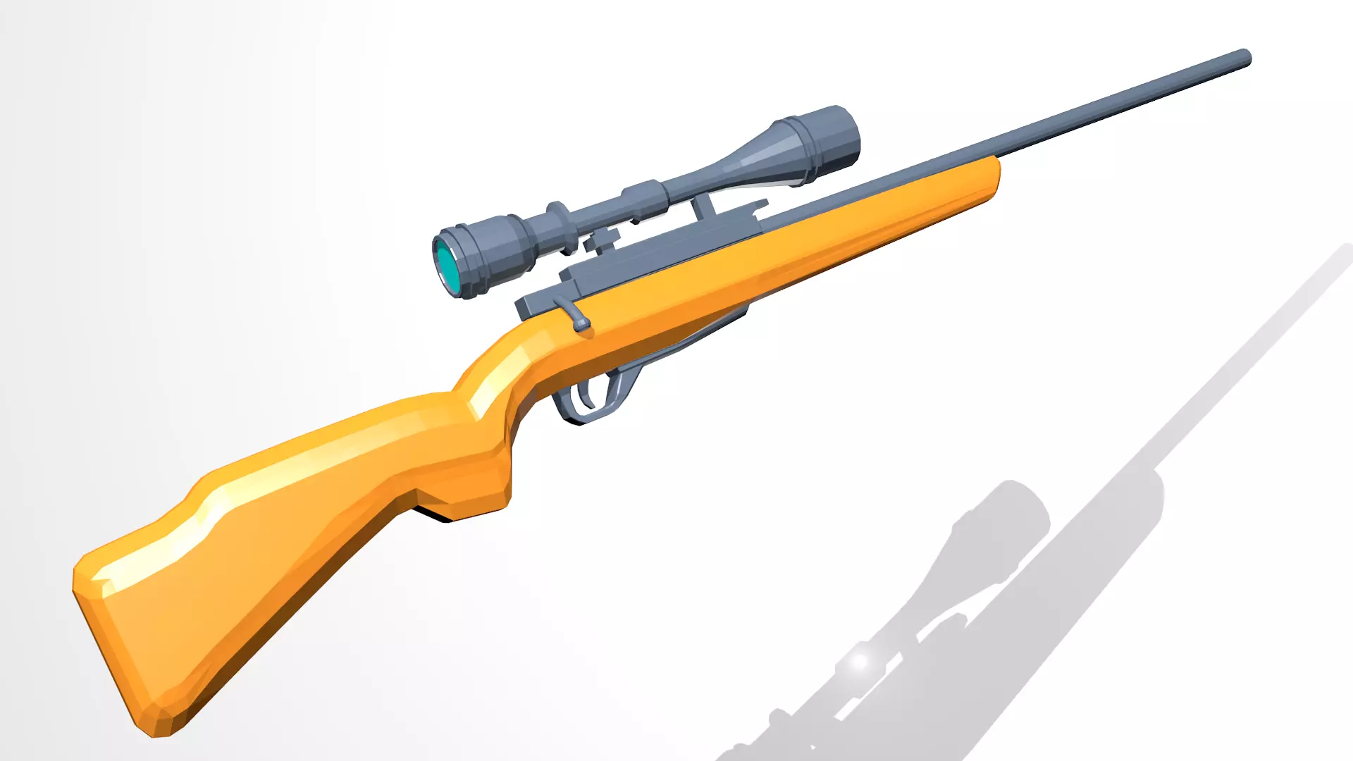 Low Poly Hunting Rifle Low-poly 3D model