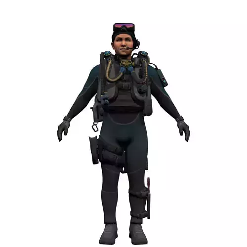 Agent from the game CSGO Captain David swimmers game ready 3D model