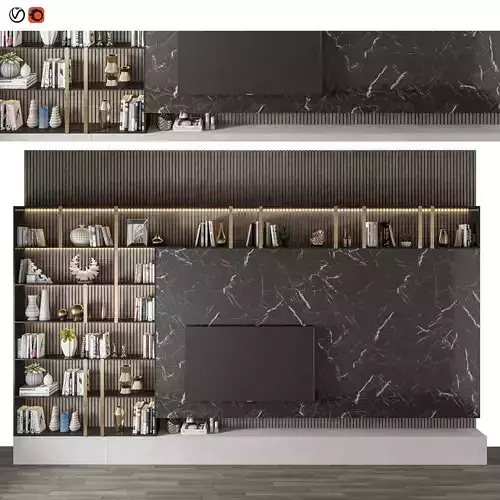 Modern TV Wall 17 3D model