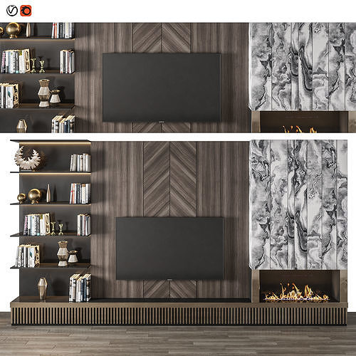Modern TV Wall 18 3D model