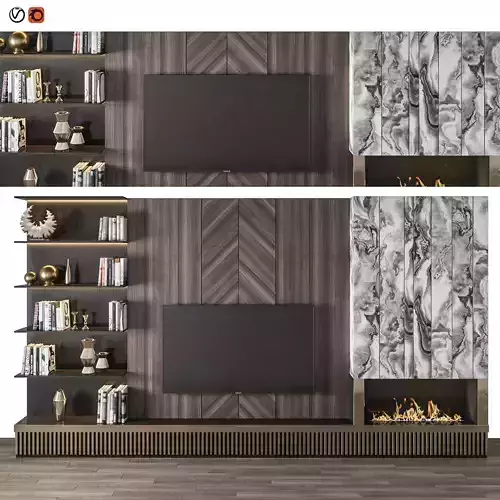 Modern TV Wall 18 3D model