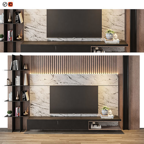 Modern TV Wall 20 3D model