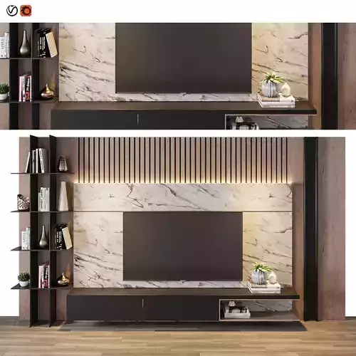 Modern TV Wall 20 3D model