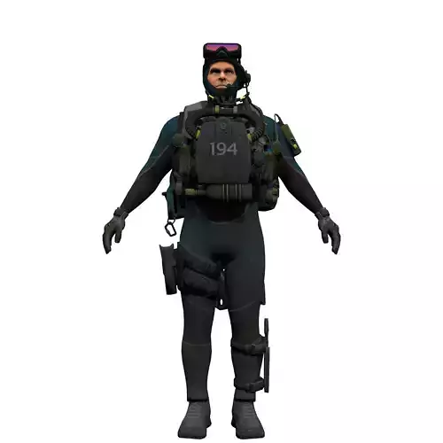 Agent from the game CSGO Captain Frank diver 3D model