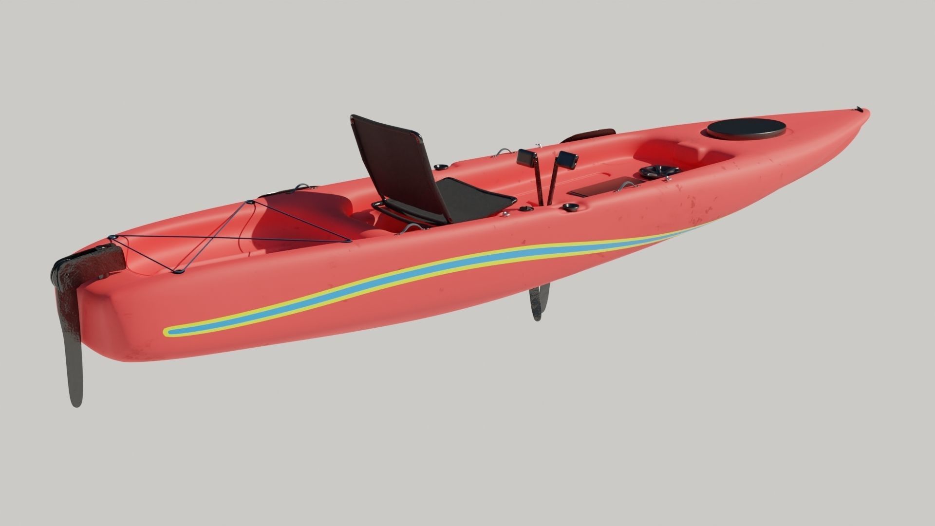 Kayak Low-poly 3D model_13