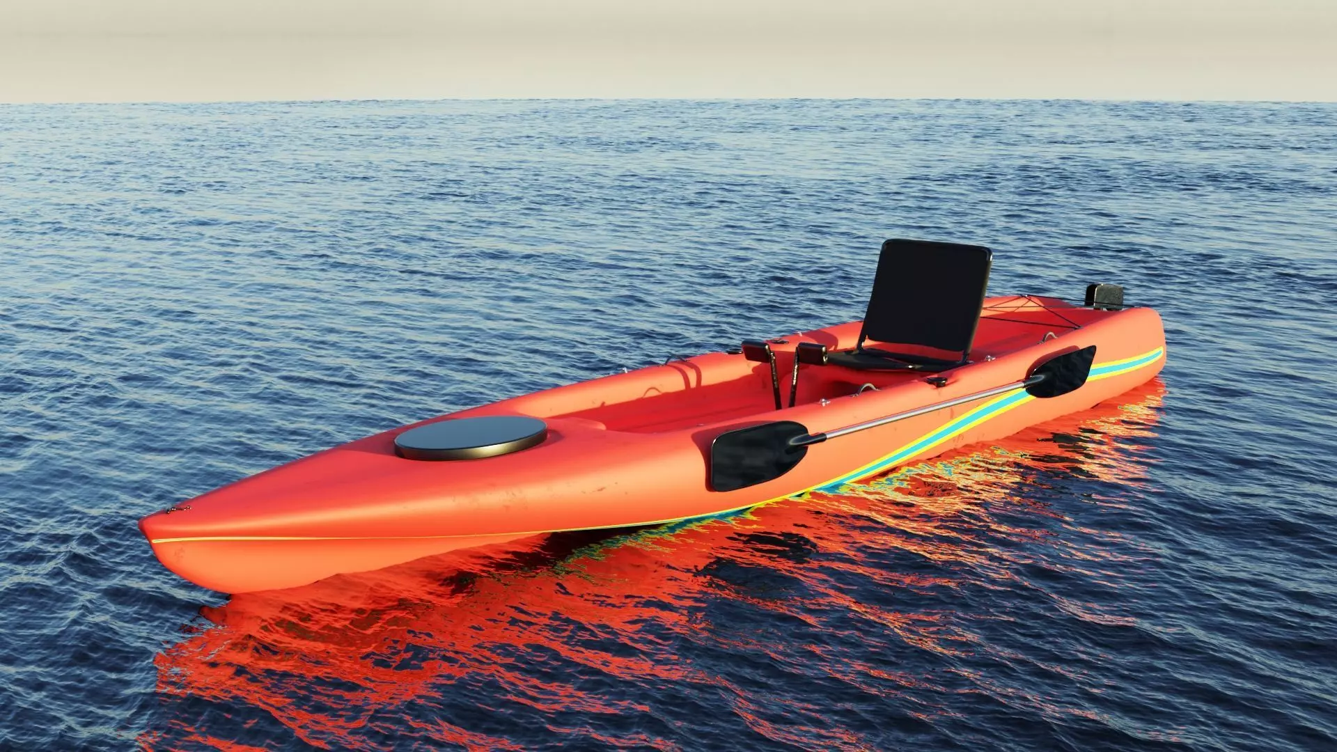 Kayak Low-poly 3D model_0