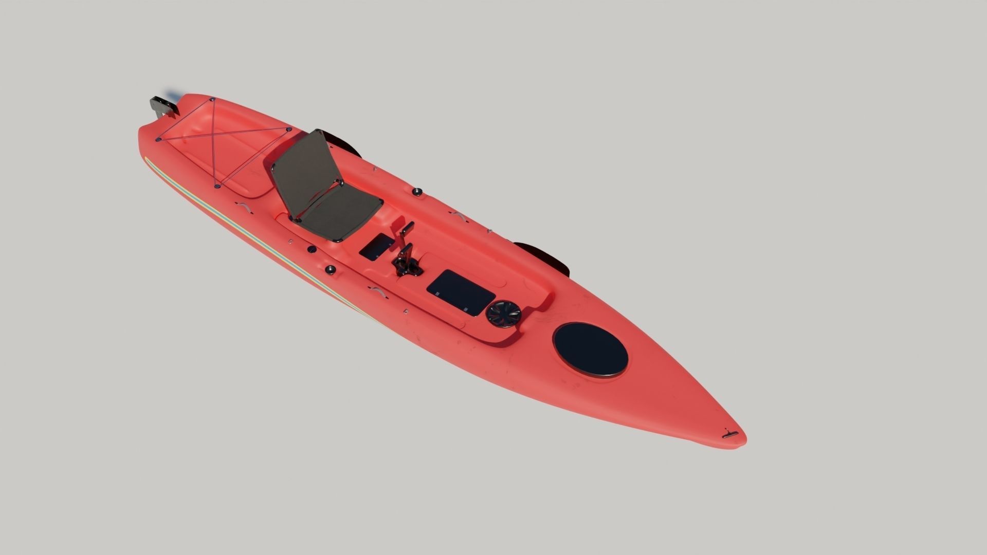 Kayak Low-poly 3D model_4
