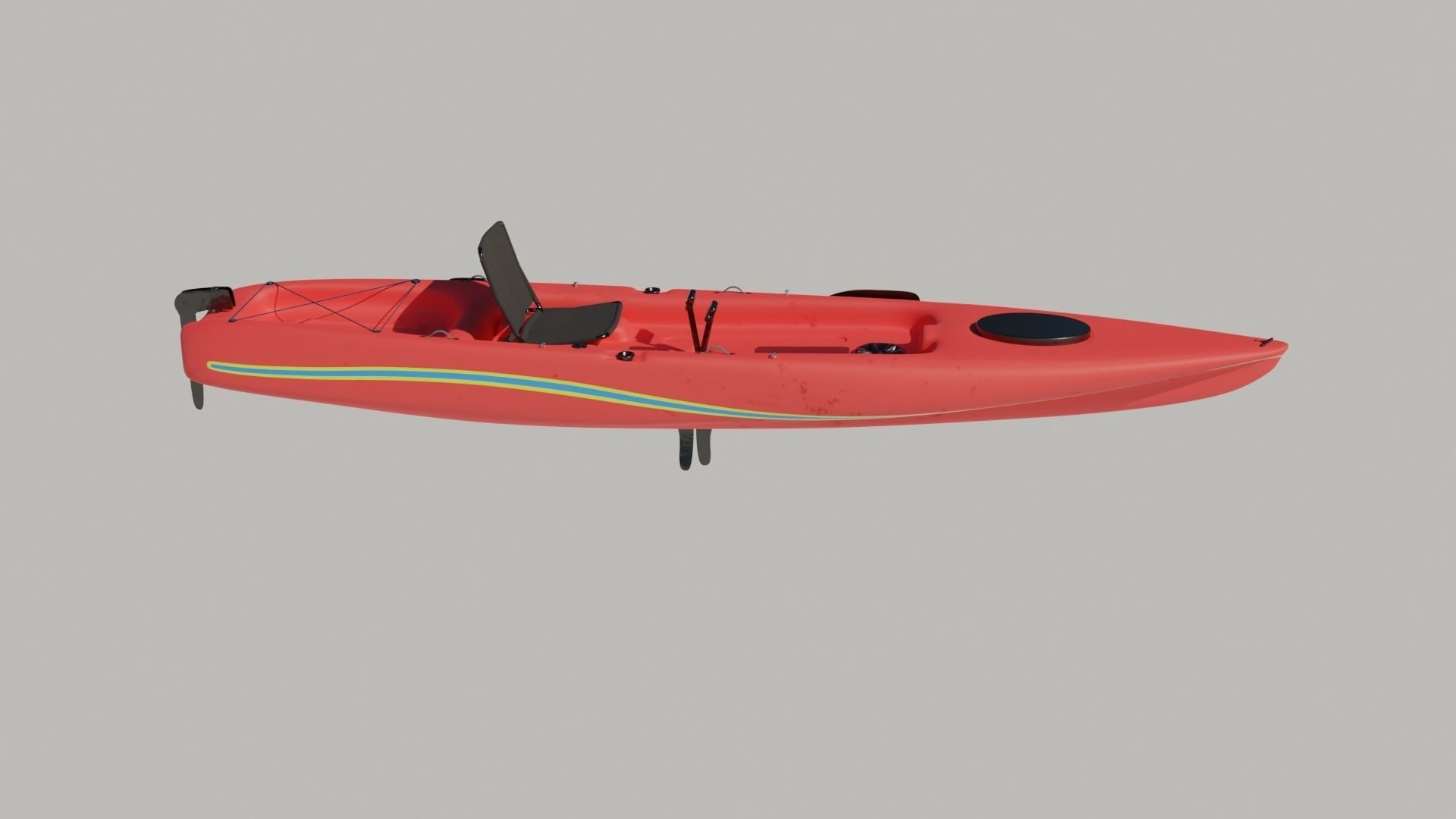 Kayak Low-poly 3D model_16