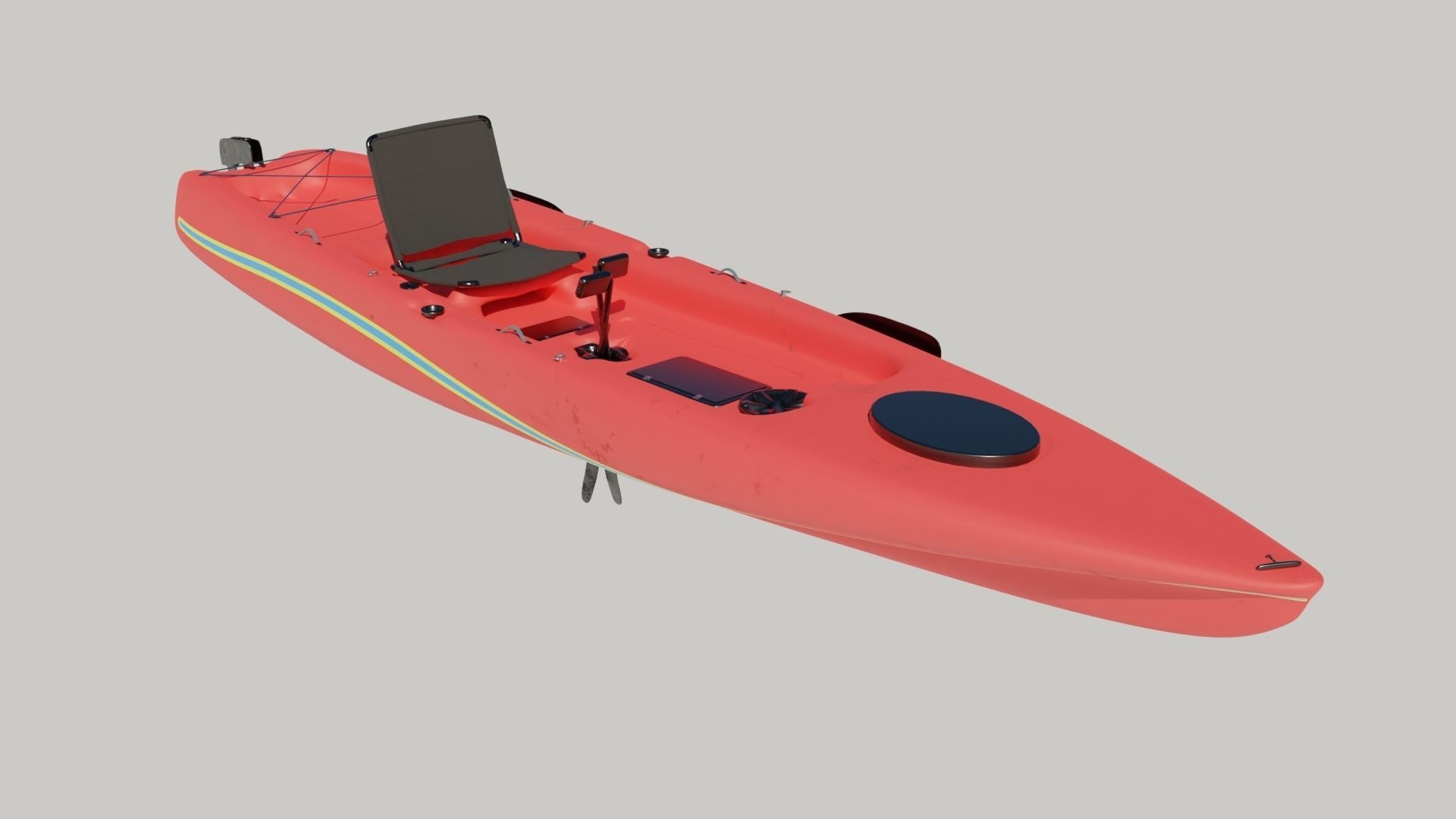 Kayak Low-poly 3D model_2