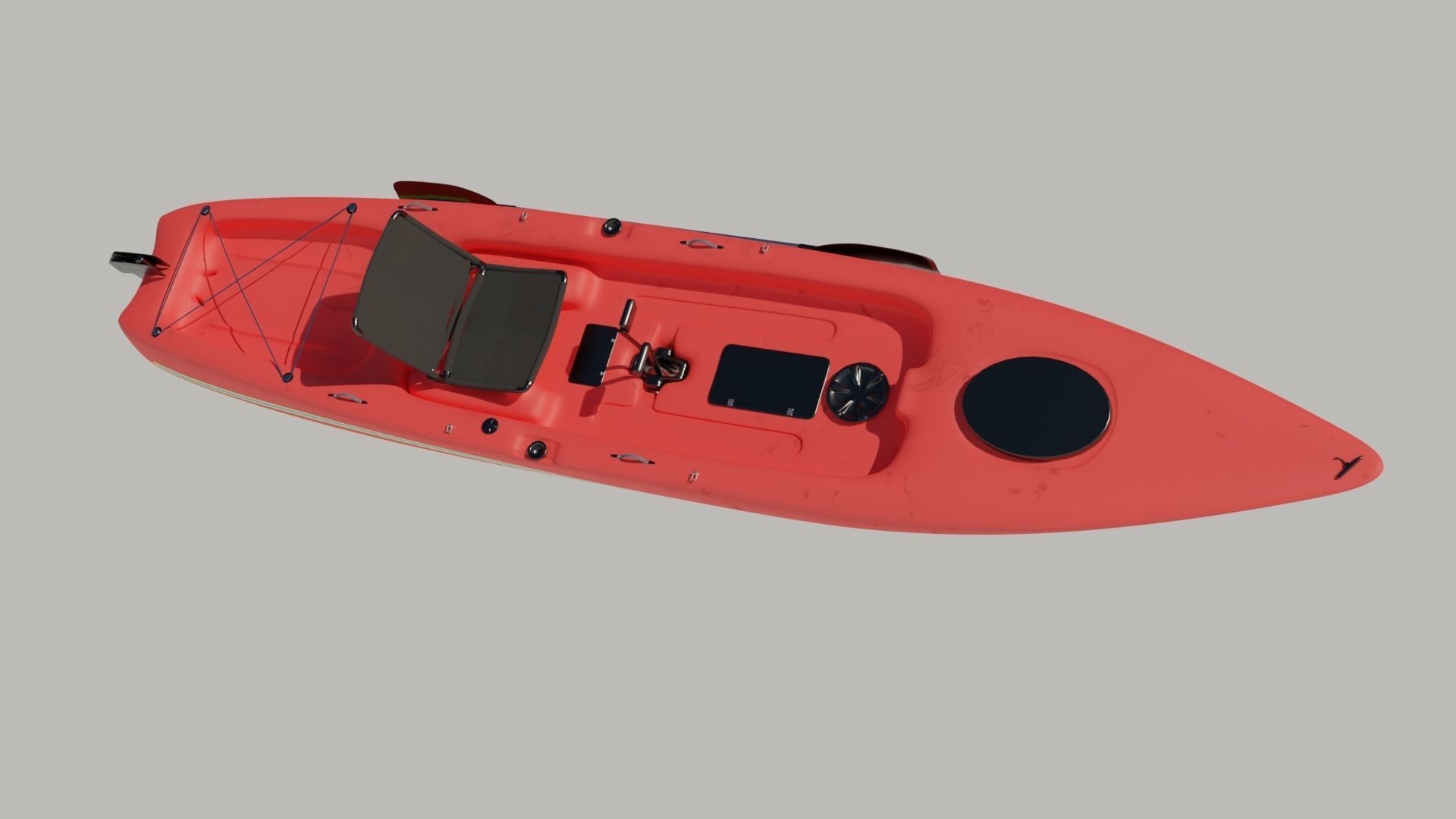 Kayak Low-poly 3D model_7