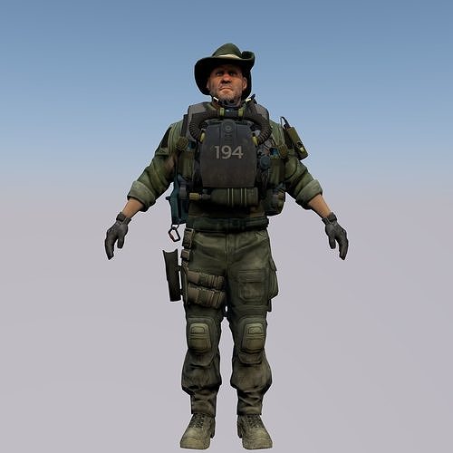 Agent from the game CSGO Lieutenant Kraiki 3D model