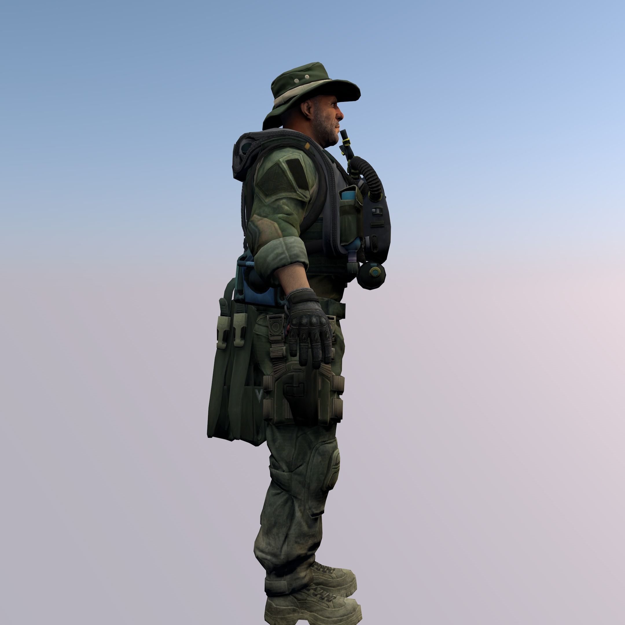 Agent from the game CSGO Lieutenant Kraiki 3D model_1