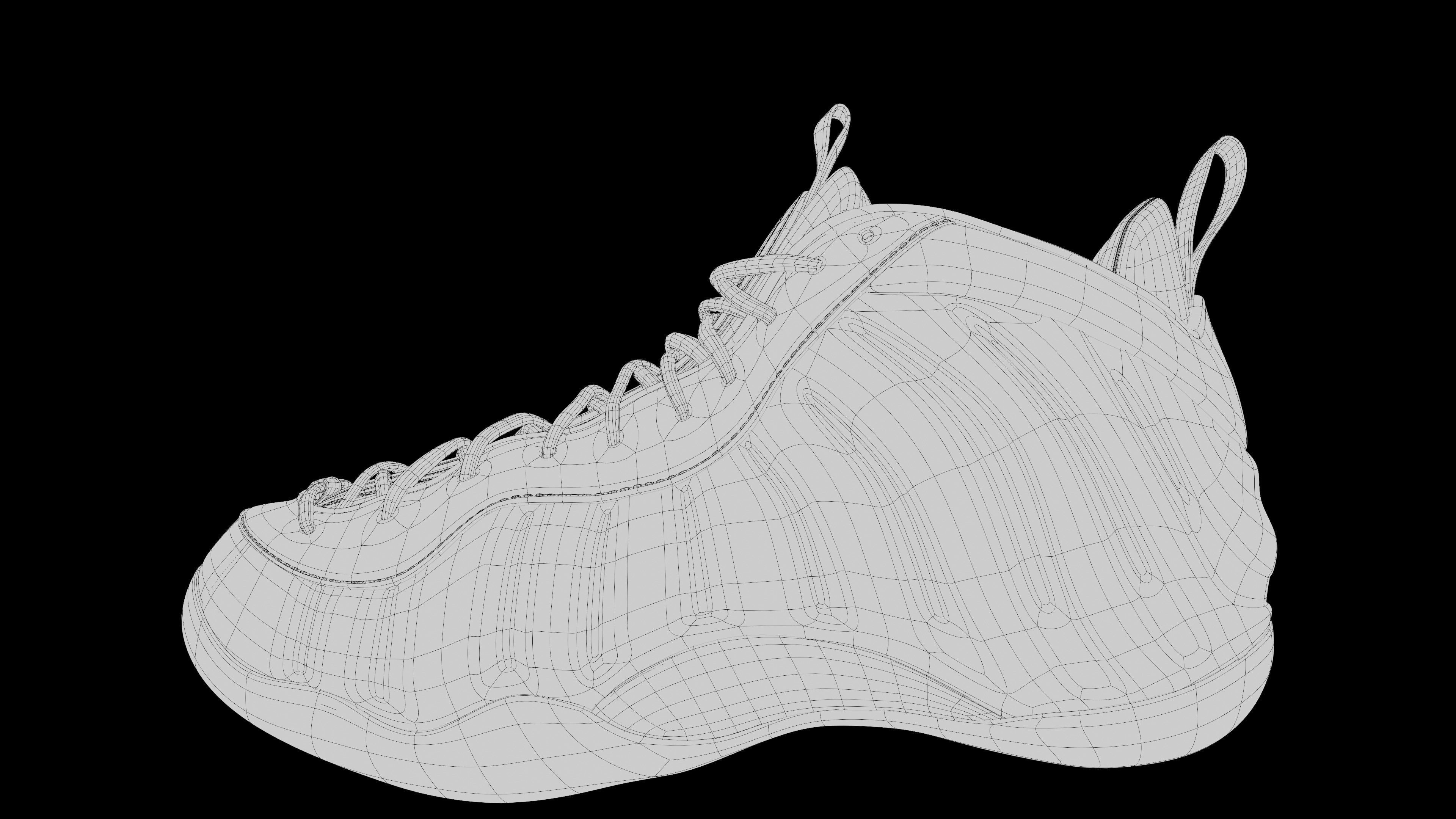 Nike Air Foamposite sneaker Low-poly 3D model_17